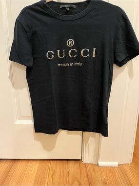 Gucci Rhinestone Logo T-Shirt Black